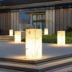 Sylvarin Faux Marble Cube Outdoor Post Lamp