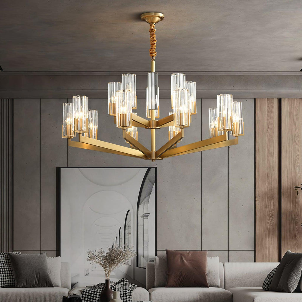 Calvessara Multi-Light Glass Brass Chandelier