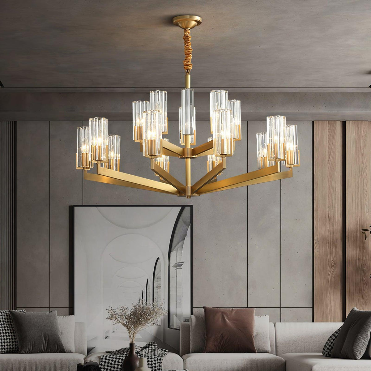 Calvessara Multi-Light Glass Brass Chandelier