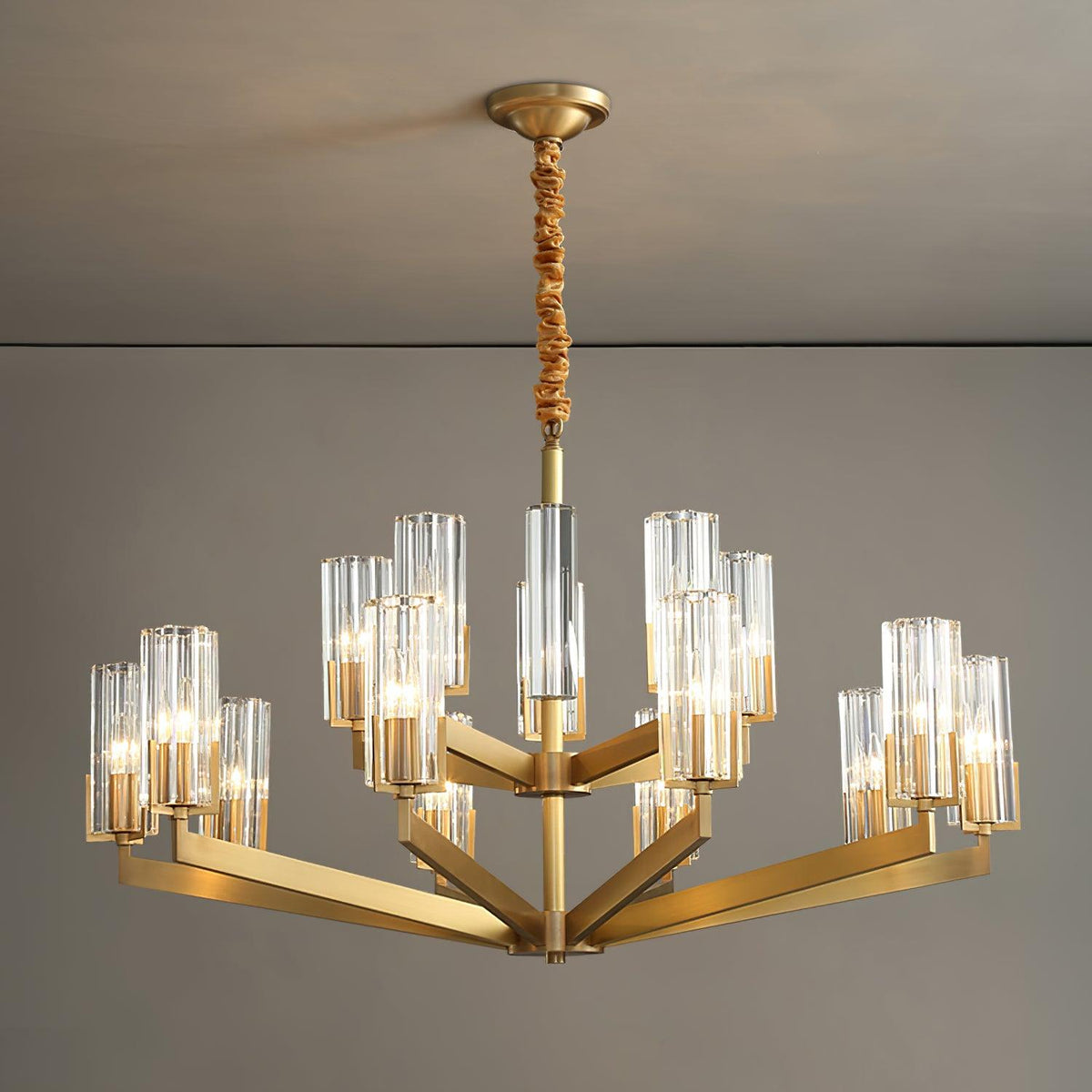 Calvessara Multi-Light Glass Brass Chandelier