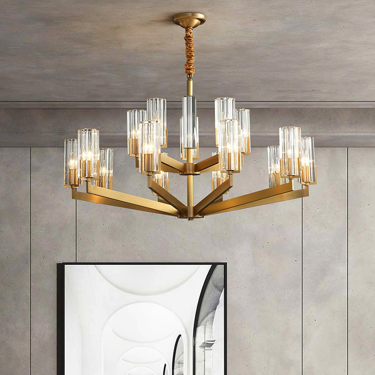 Calvessara Multi-Light Glass Brass Chandelier