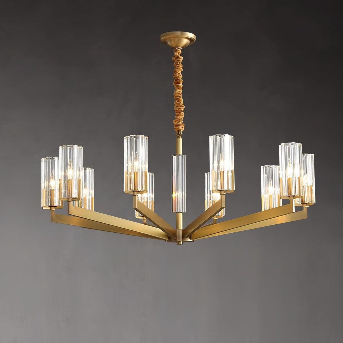 Calvessara Multi-Light Glass Brass Chandelier