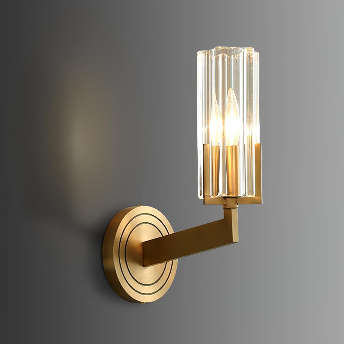 Coravine Modern Glass Brass Wall Lamp#Size_2.9″#Finish_Brass & Clear