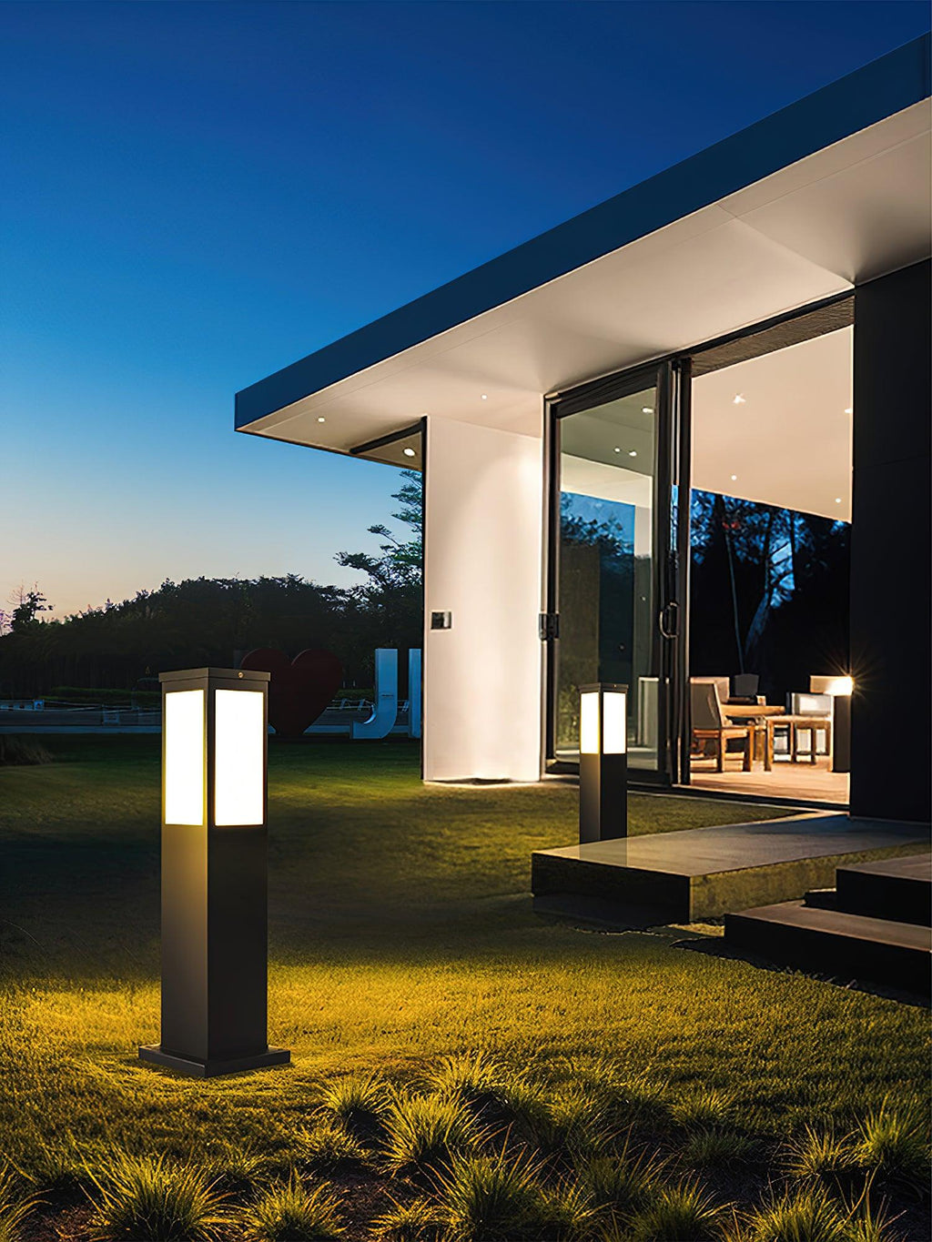 Rosavere Metal Acrylic Bollard Outdoor Lamp