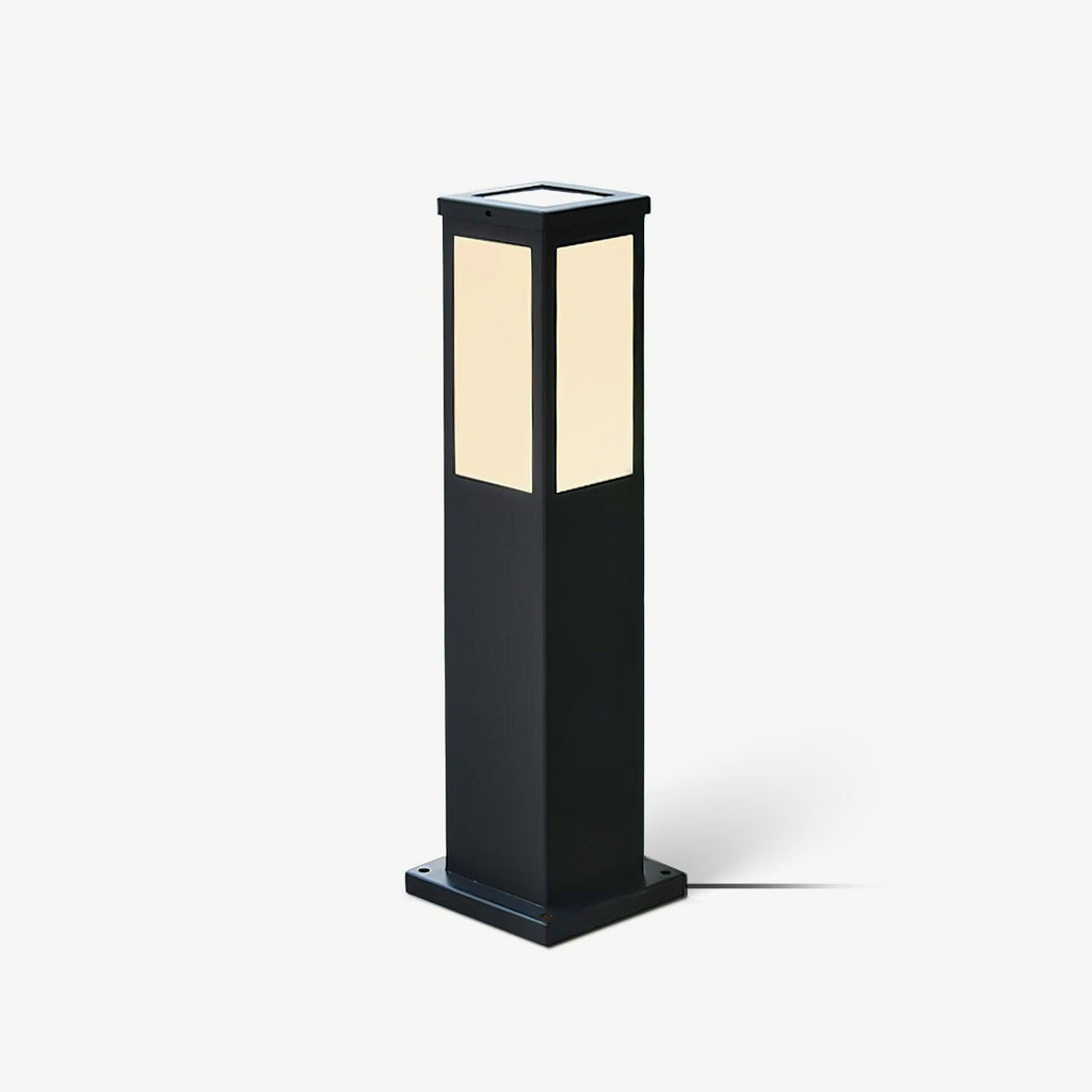 Rosavere Metal Acrylic Bollard Outdoor Lamp#Finish_Black#Kelvin range_Warm Light