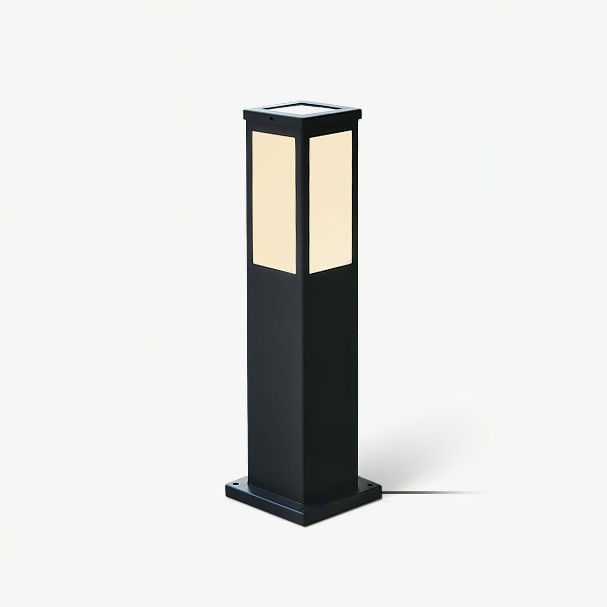 Rosavere Metal Acrylic Bollard Outdoor Lamp#Finish_Black#Kelvin range_Warm Light