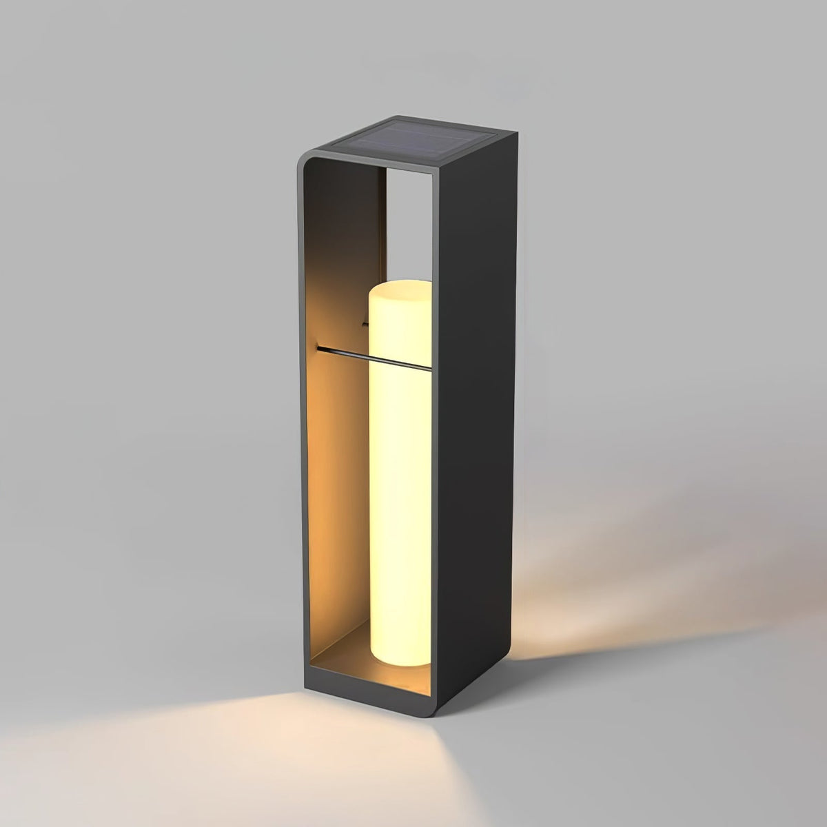 Quillesse Metal Solar Lantern Outdoor Garden Light#Size_29.5″#Finish_Black & White#Kelvin range_Warm Light