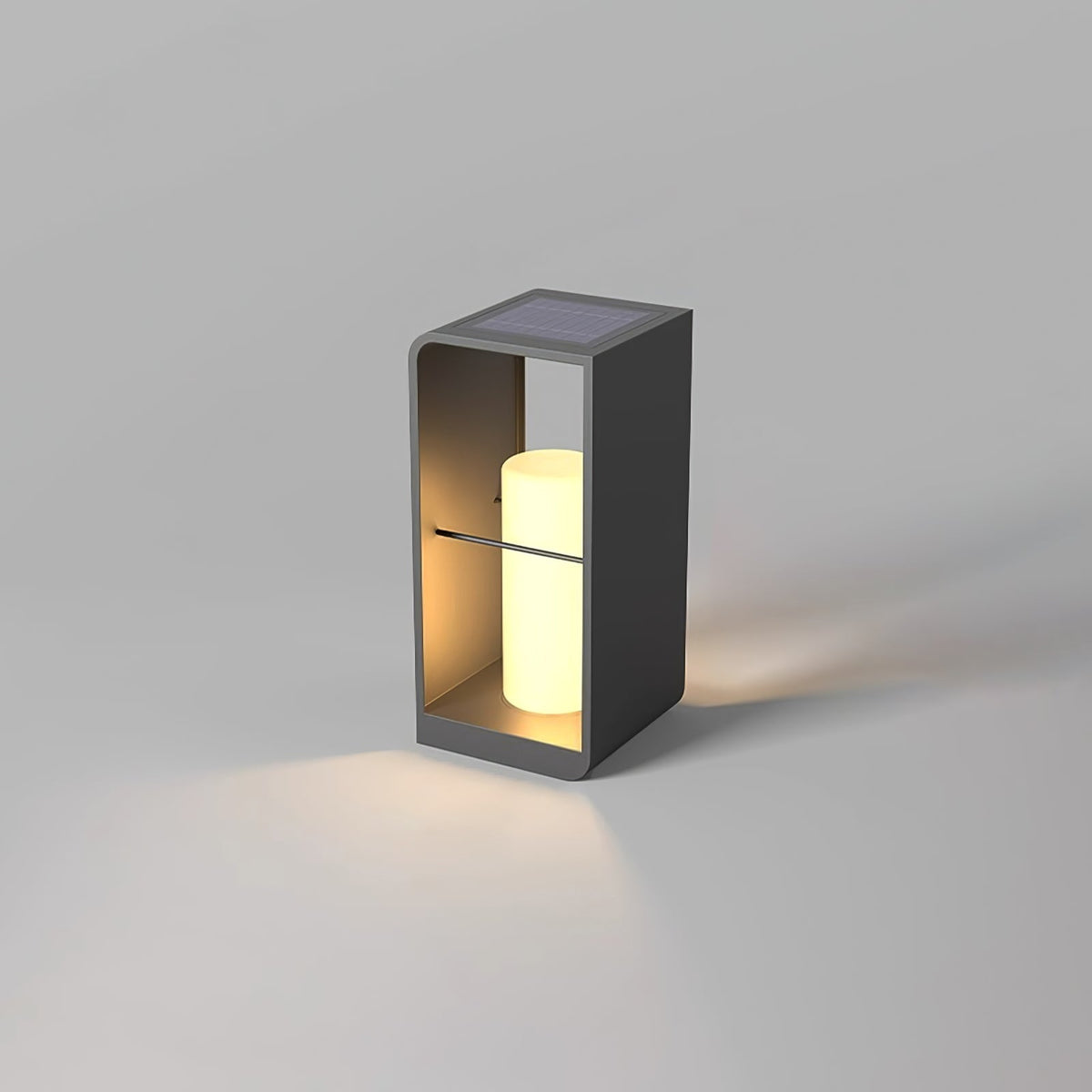 Quillesse Metal Solar Lantern Outdoor Garden Light#Size_17.7″#Finish_Black & White#Kelvin range_Warm Light