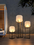 Praevora Glass Lantern Outdoor Floor Lamp