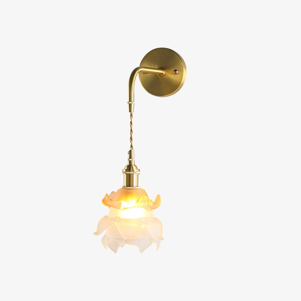 Belviora Distressed Glass Brass Wall Lamp