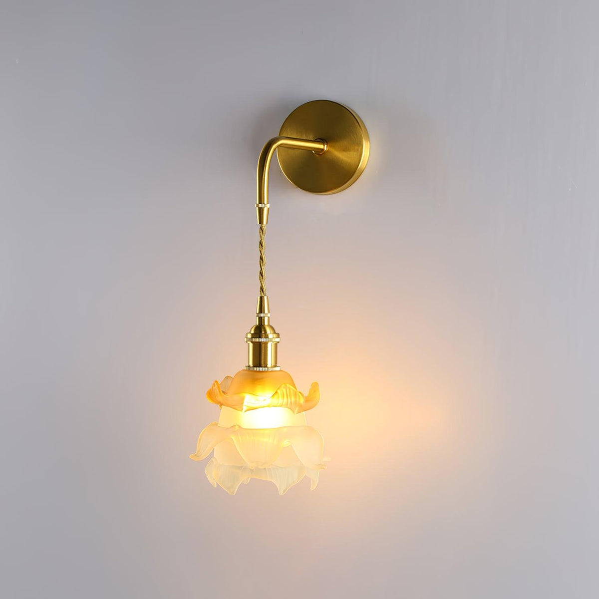 Belviora Distressed Glass Brass Wall Lamp