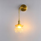 Belviora Distressed Glass Brass Wall Lamp#Finish_Brass
