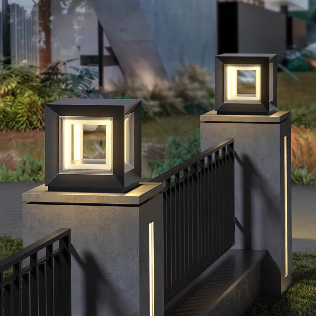 Monavere Acrylic Cube Outdoor Post Lamp