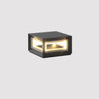 Monavere Acrylic Cube Outdoor Post Lamp#Size_D 9.8″ x H 5.5″#Power source_Model A: Wired Version#Kelvin range_Warm Light