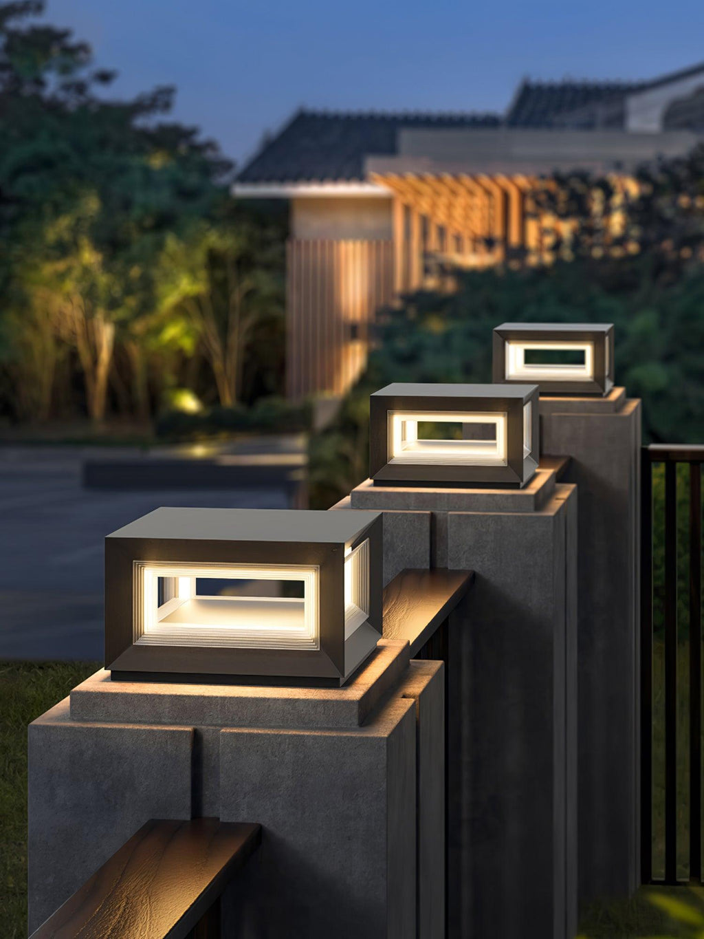 Monavere Acrylic Cube Outdoor Post Lamp