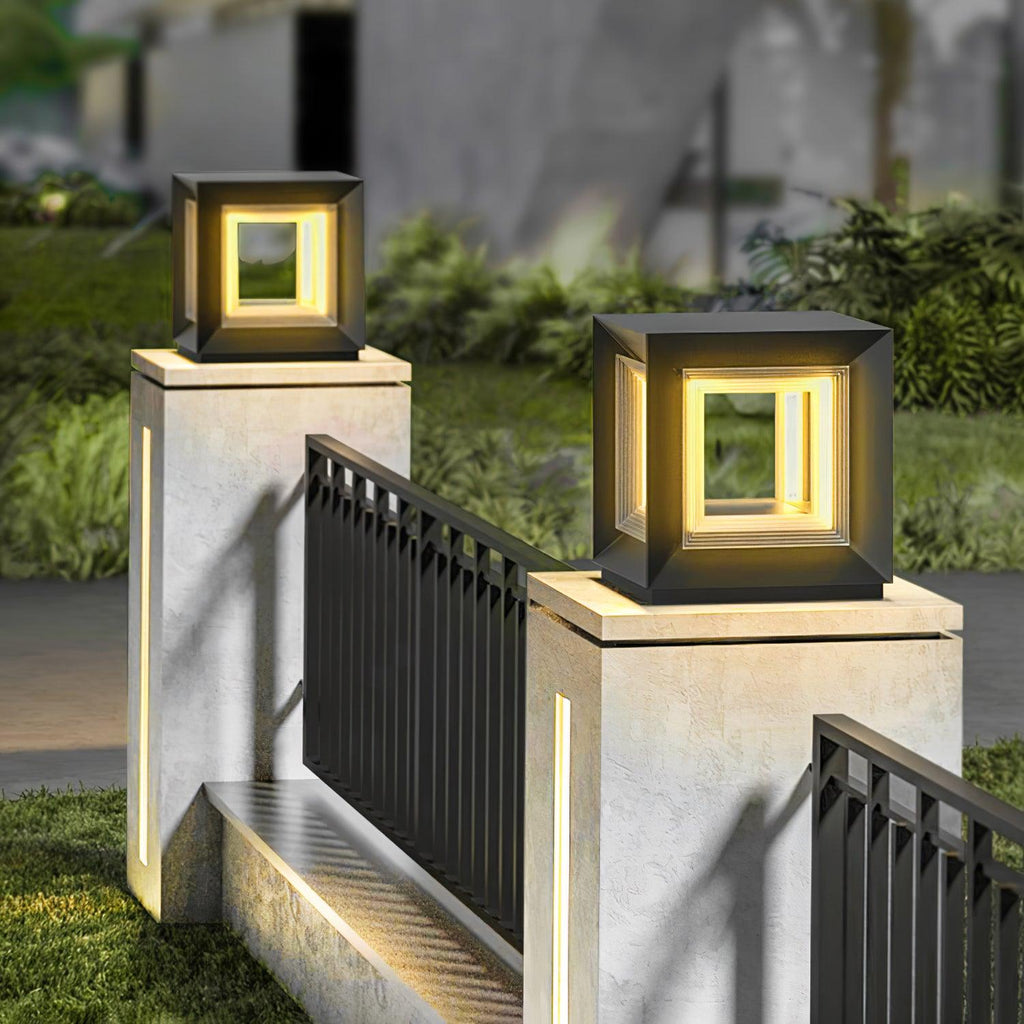 Monavere Acrylic Cube Outdoor Post Lamp