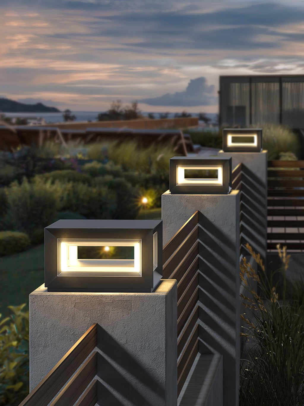 Monavere Acrylic Cube Outdoor Post Lamp