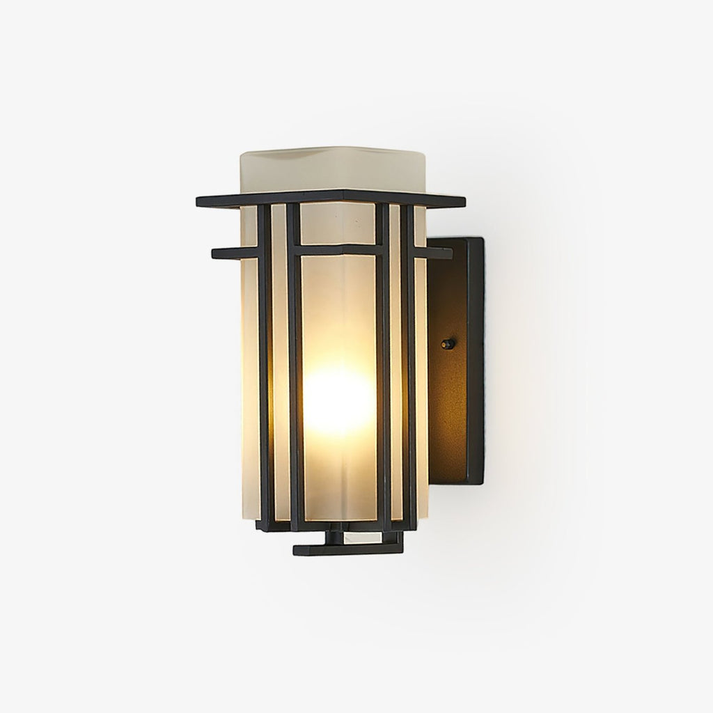 Lysavelle Vintage Iron Outdoor Wall Lamp#Size_7.1″#Finish_Black