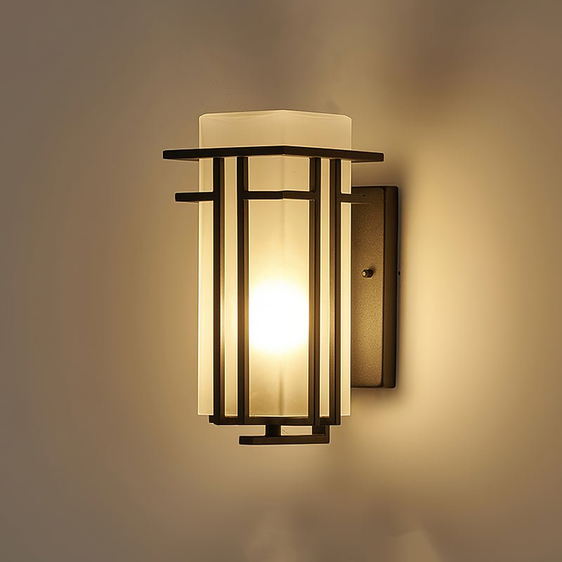 Lysavelle Vintage Iron Outdoor Wall Lamp#Size_8.3″#Finish_Black