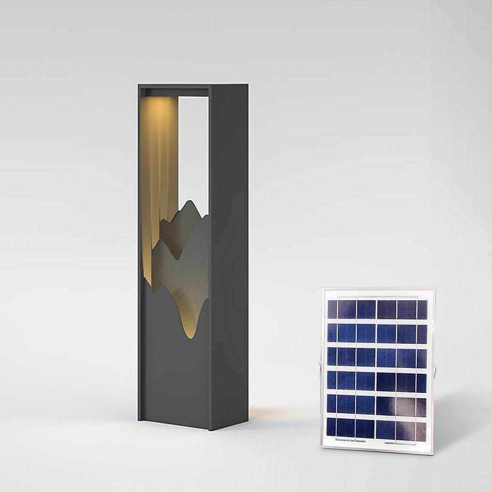 Koralune Acrylic Solar Outdoor Garden Light#Size_Model B 7.9″#Finish_Black#Kelvin range_Warm Light
