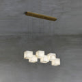 Avelune Multi-Light Alabaster Linear Chandelier#Size_6 heads#Finish_White