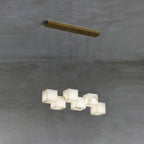 Avelune Multi-Light Alabaster Linear Chandelier#Size_6 heads#Finish_White