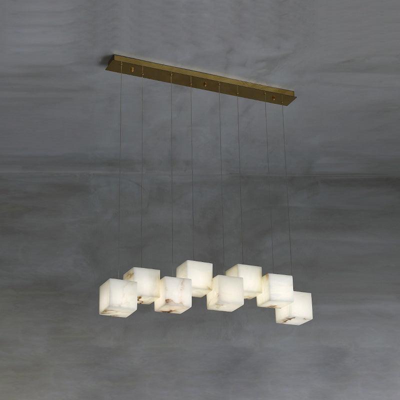 Avelune Multi-Light Alabaster Linear Chandelier#Size_8 heads#Finish_White