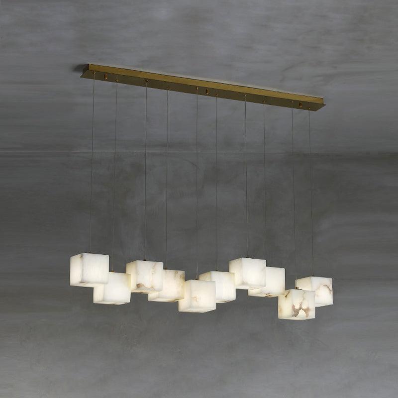 Avelune Multi-Light Alabaster Linear Chandelier#Size_10 heads#Finish_White