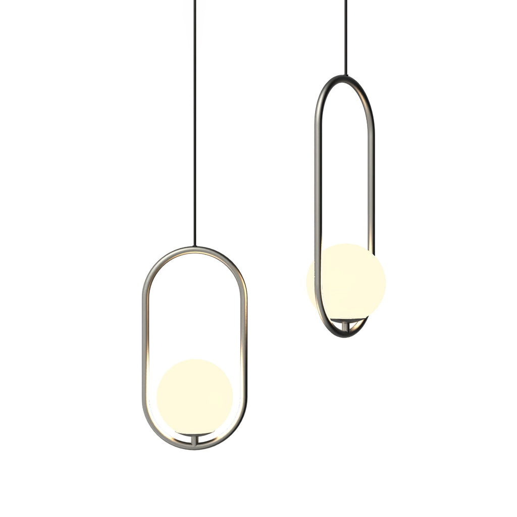 Havorine Glass Globe Brass Swag Pendant Light