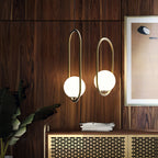 Havorine Glass Globe Brass Swag Pendant Light