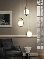 Havorine Glass Globe Brass Swag Pendant Light