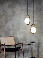 Havorine Glass Globe Brass Swag Pendant Light