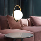 Havorine Glass Globe Brass Swag Pendant Light