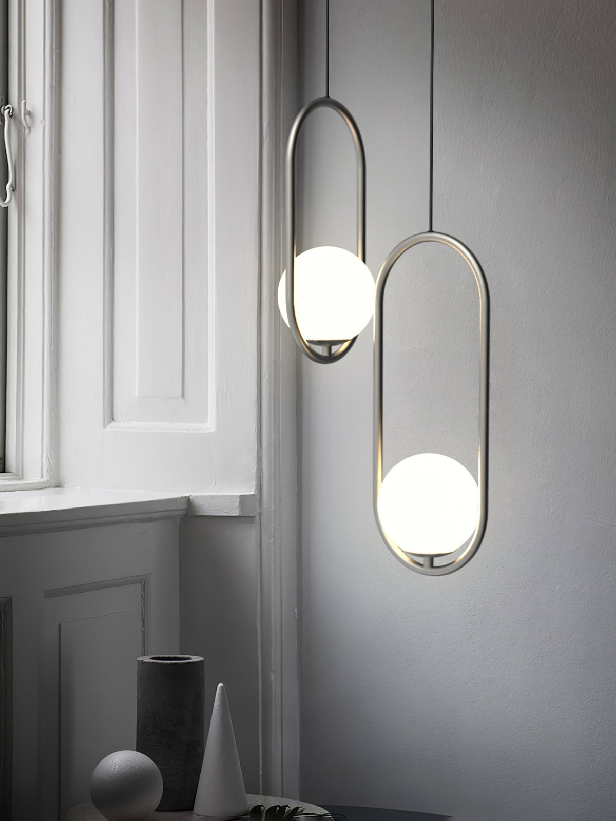 Havorine Glass Globe Brass Swag Pendant Light