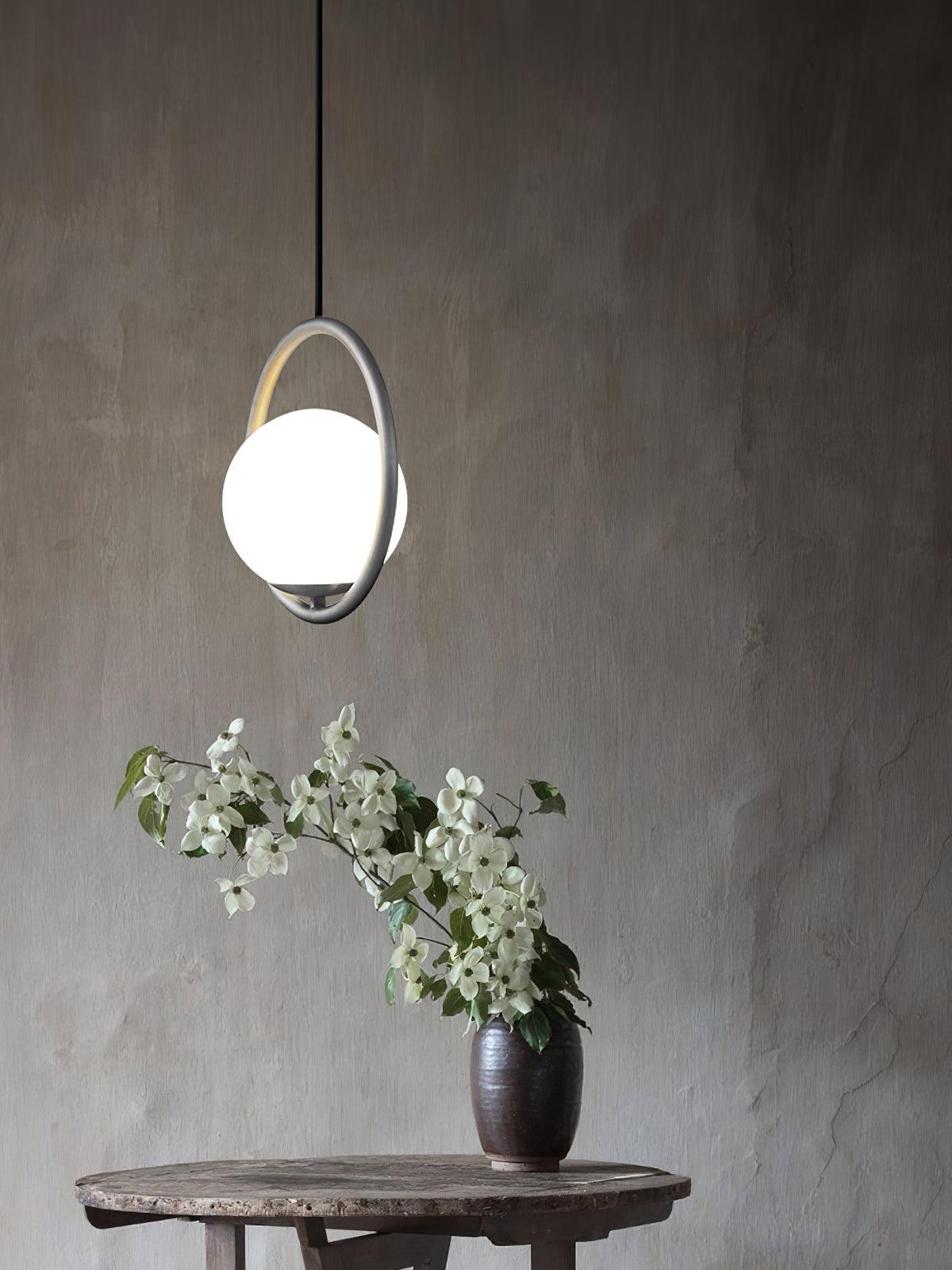 Havorine Glass Globe Brass Swag Pendant Light