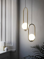 Havorine Glass Globe Brass Swag Pendant Light