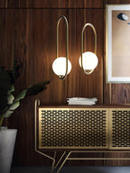 Havorine Glass Globe Brass Swag Pendant Light