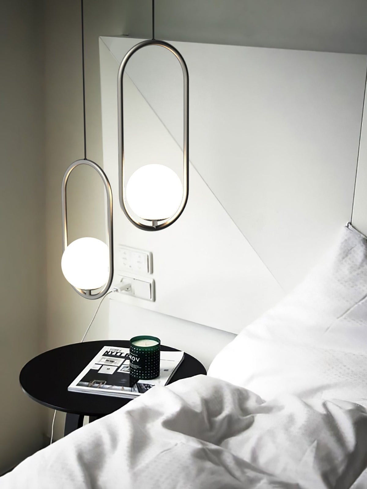 Havorine Glass Globe Brass Swag Pendant Light
