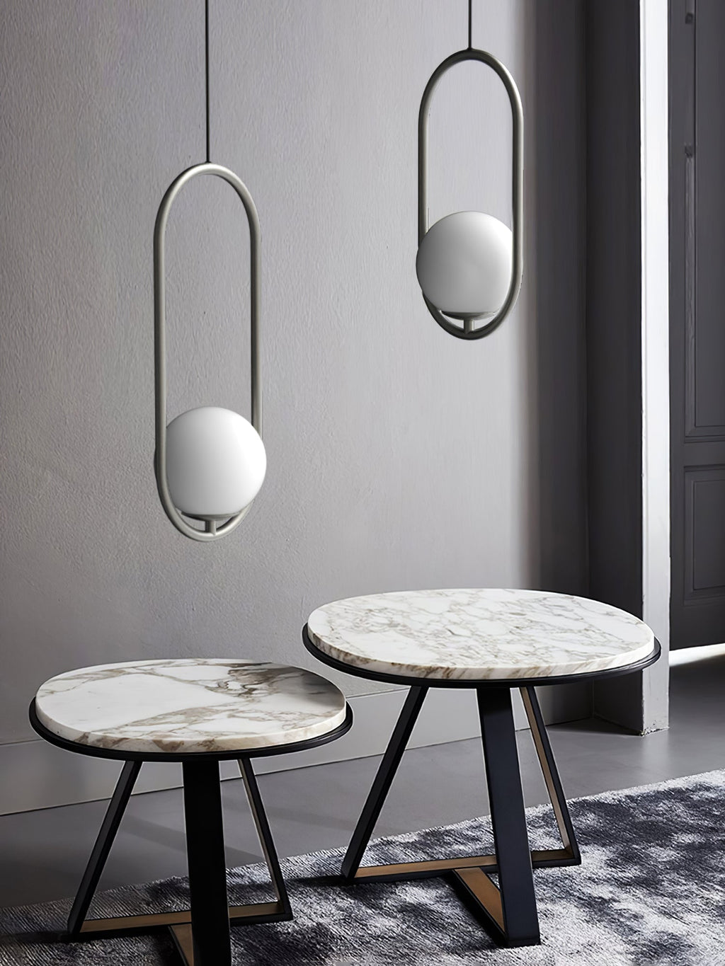 Havorine Glass Globe Brass Swag Pendant Light