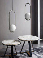 Havorine Glass Globe Brass Swag Pendant Light