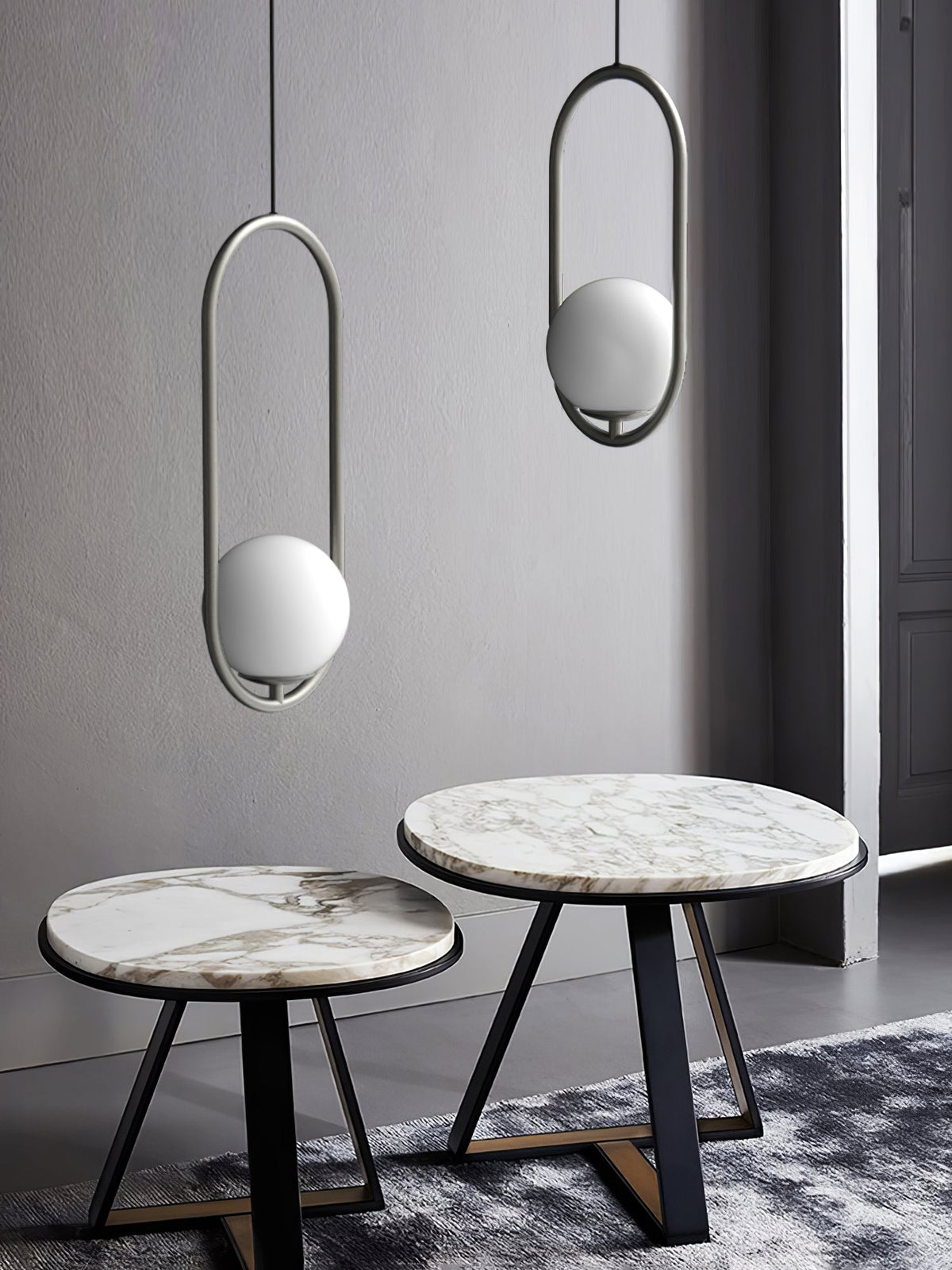 Havorine Glass Globe Brass Swag Pendant Light