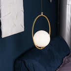 Havorine Glass Globe Brass Swag Pendant Light