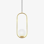 Havorine Glass Globe Brass Swag Pendant Light