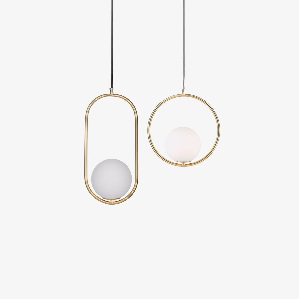 Havorine Glass Globe Brass Swag Pendant Light