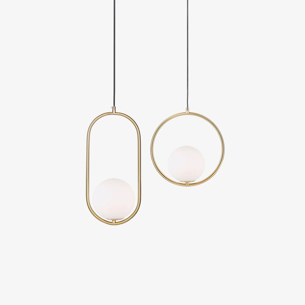 Havorine Glass Globe Brass Swag Pendant Light