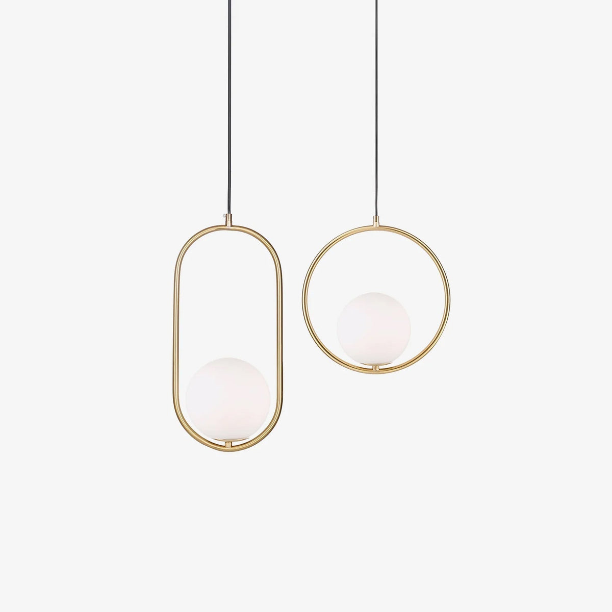 Havorine Glass Globe Brass Swag Pendant Light