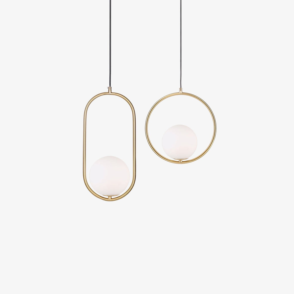 Havorine Glass Globe Brass Swag Pendant Light