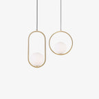Havorine Glass Globe Brass Swag Pendant Light