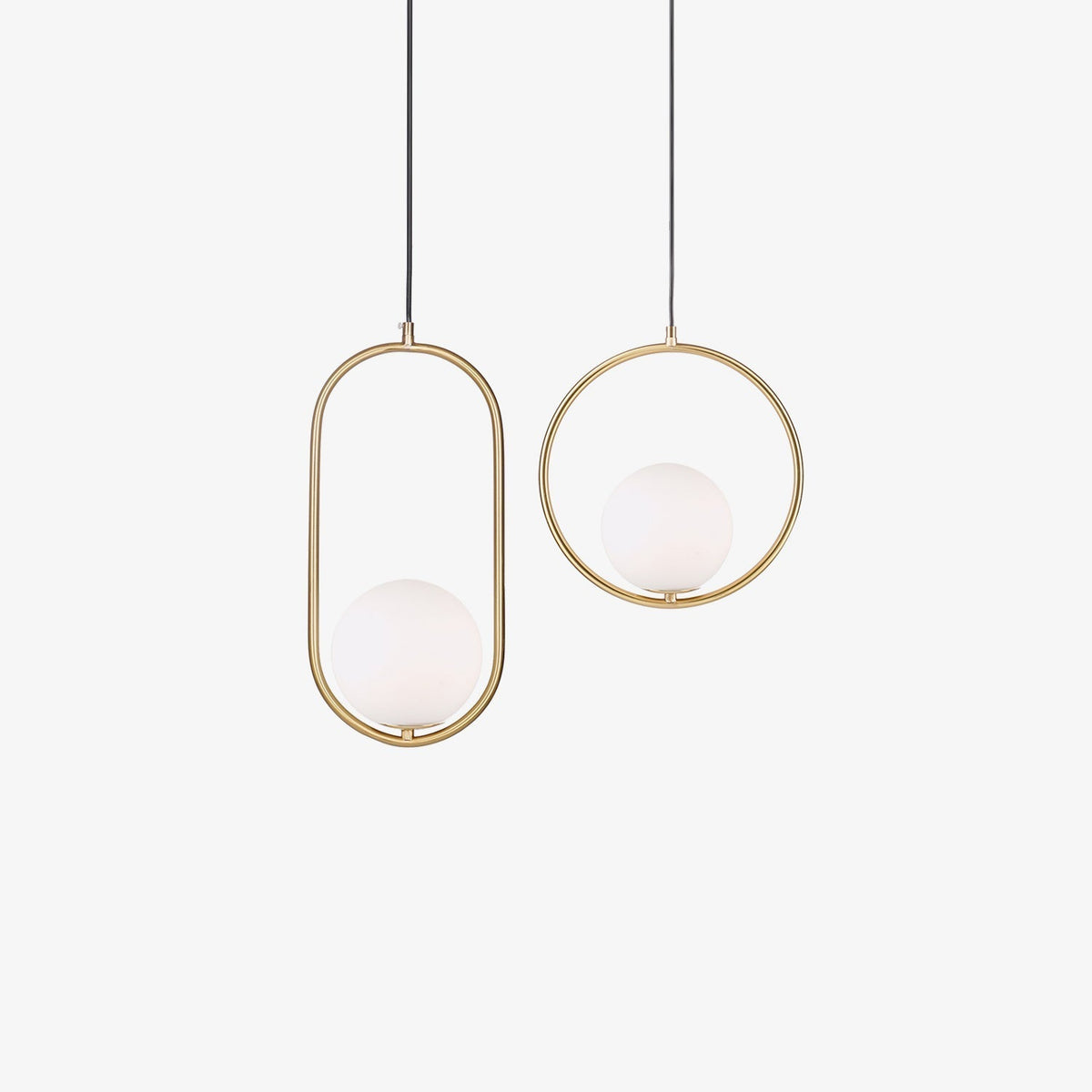 Havorine Glass Globe Brass Swag Pendant Light