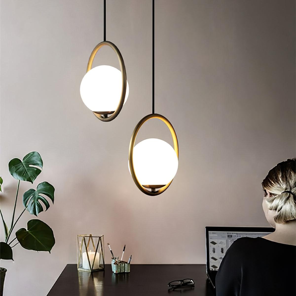 Wisterra Glass Globe Brass Pendant Light